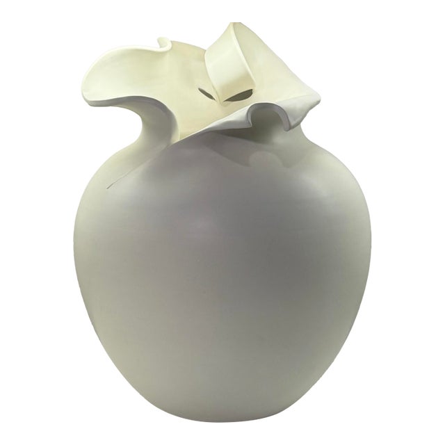 Ashley Childers for Global Views Charlotte Matte White Sculptural Italian Ceramic Vase For Sale