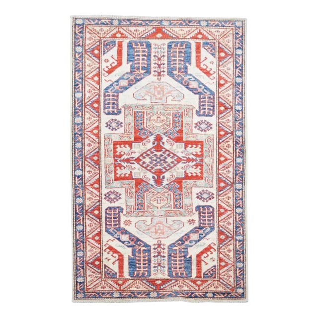 Vintage Colorful Rug with Pattern For Sale