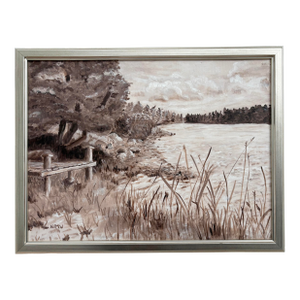 “A Quiet Pond” Framed Oil on Linen by Nancy M. Vignola -