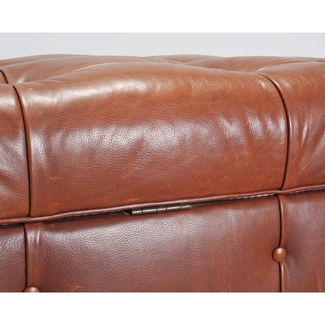Ralph Lauren English Brierly Leather Writer's Ottoman 4 Ft For Sale - Image 16 of 18