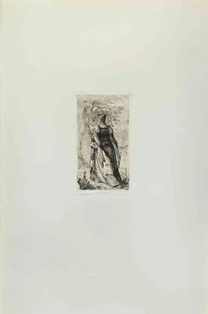 August von Heyden, La Promenade, Etching, 1870s