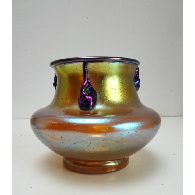 Art Nouveau Iriscedent Selberisis II Glass Vase with Applied Glass from Loetz, Austria, 1890s For Sale - Image 3 of 13