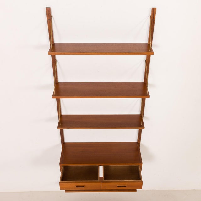 Mid-Century Scandinavian Teak Wall Unit with Console, 1960s For Sale - Image 6 of 14