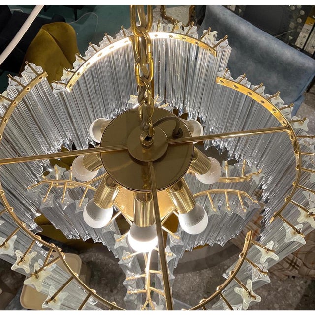 Chandelier in Murano Glass in the style of Venini, 1985 For Sale - Image 13 of 17