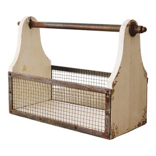 Vintage Rustic Garden Caddy With Handle For Sale