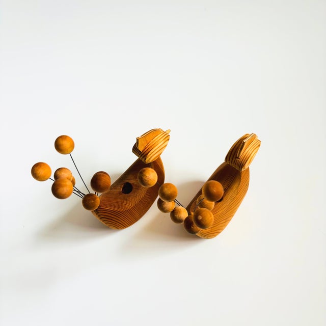 Mid 20th Century Mid Century Scandinavian Wood Bird Candle Holders - Set of 2 For Sale - Image 5 of 9