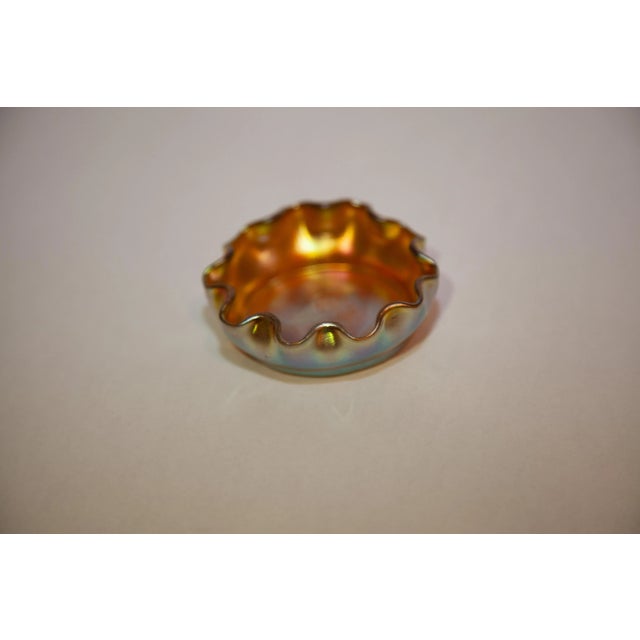 Art Deco Vintage Favrille Ruffled Salt Dish, Signed For Sale - Image 3 of 5