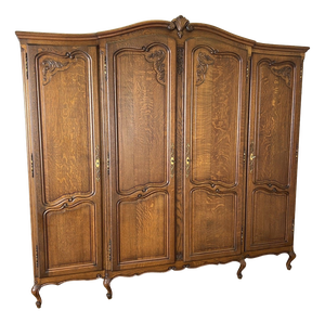 Vintage French Louis XVI Style Wardrobe in Oak