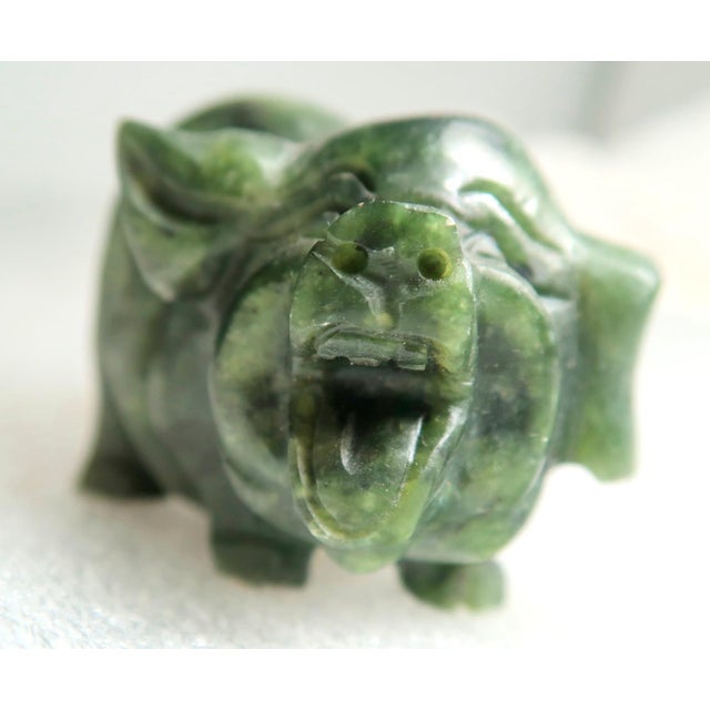 Miniature Hand-Carved Piglet of Serpentine Stone - Petey the Piglet! For Sale - Image 9 of 18