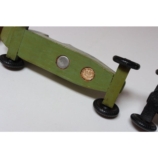 Set of Four Vintage Painted Pinewood Racers For Sale - Image 18 of 18