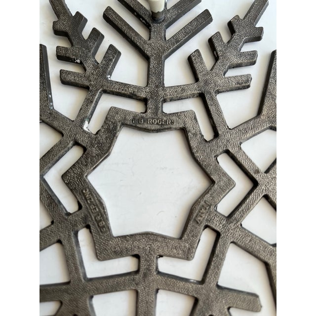 Traditional Vintage F B Rogers Silverplate Snowflake Trivet Made in Italy For Sale - Image 3 of 8