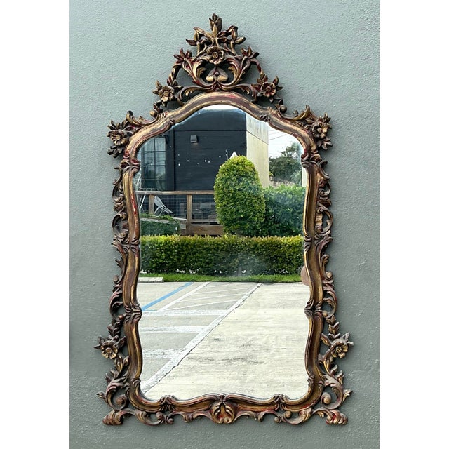 Vintage Ornate Carved Mirror For Sale - Image 9 of 12