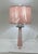 Pink and Black Murano Glass and Lucite Table Lamps With Pink Shade For Sale - Image 9 of 12