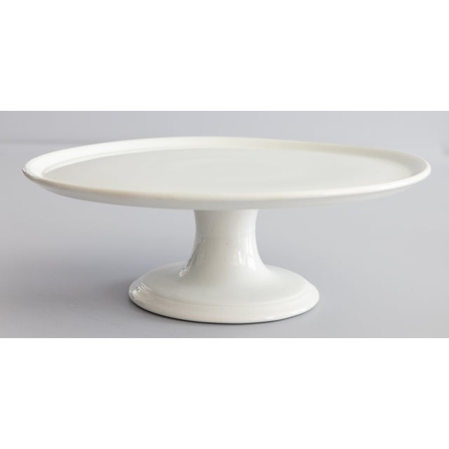 Ceramic 19th Century French White Ironstone Cake Stand For Sale - Image 7 of 7