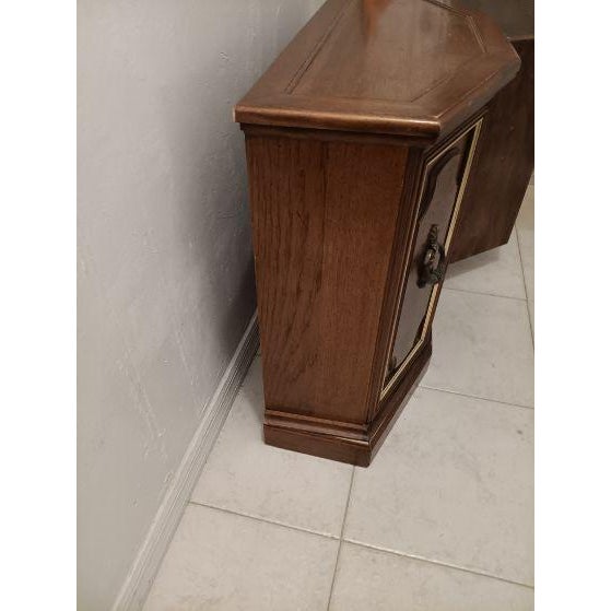 1970s Vintage Mid Century Cabinet Server Wood Door Brown For Sale - Image 5 of 5