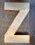 Vintage metal gold color finish store sign reclaimed letter z.