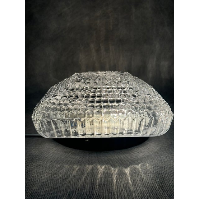 Vintage Pressed Glass Ceiling Light, Europe, 1970s For Sale - Image 4 of 12