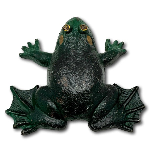 Unusual Vintage 1930s American Cast Iron Frog Doorstop Doorstop by Wilton Products in Pennsylvania For Sale In Boston - Image 6 of 18