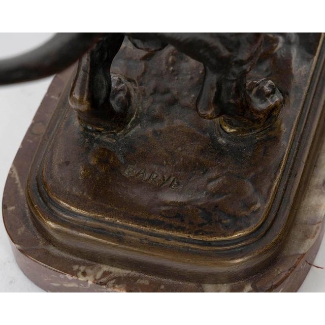 Sculpture of Basset Hound in Patinated Bronze by Antoine-Louis Barye For Sale - Image 9 of 10