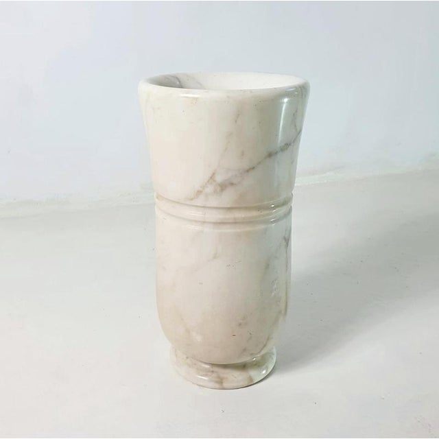 1950s Mid-Century Modern Umbrella Stand in Carrara Marble, Italy, 1950s For Sale - Image 5 of 9