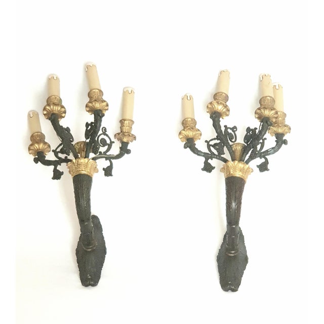 Bronze Wall Sconces, France, 1830, Set of 2 For Sale - Image 14 of 15