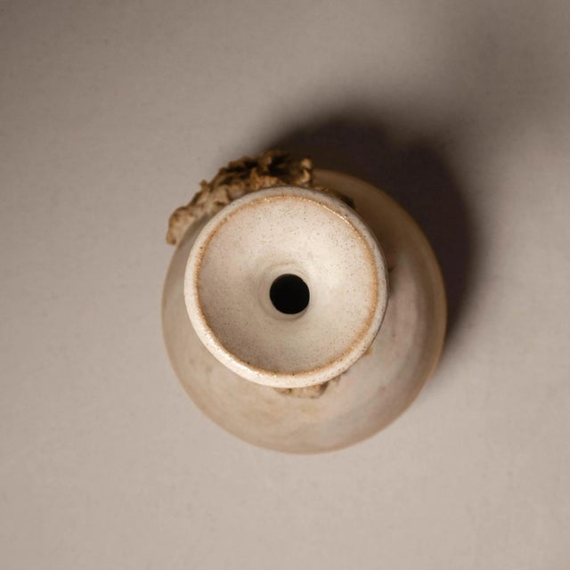 Late 20th Century Studio Ceramic Vase With Organic Textured Protrusions For Sale - Image 11 of 12