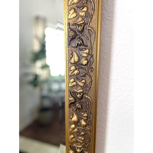 Wood Vintage European Gold Gilt Beveled Mirror For Sale - Image 7 of 16