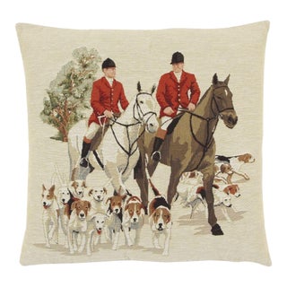 Hunting I Tapestry Cushion With Feather Filler - 46x46cm (18"x18") For Sale