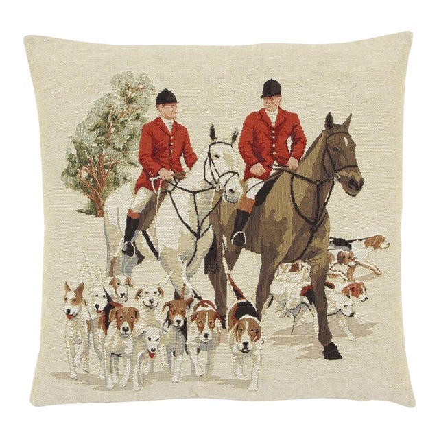 Hunting I Tapestry Cushion With Feather Filler - 46x46cm (18"x18") For Sale