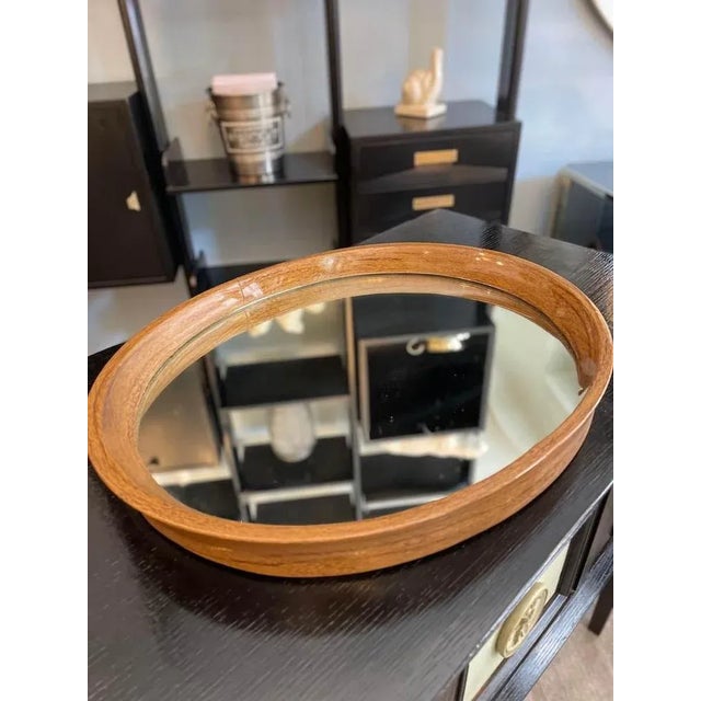 Mirror Tray with Painted Wood Rim, 1970s For Sale - Image 4 of 14
