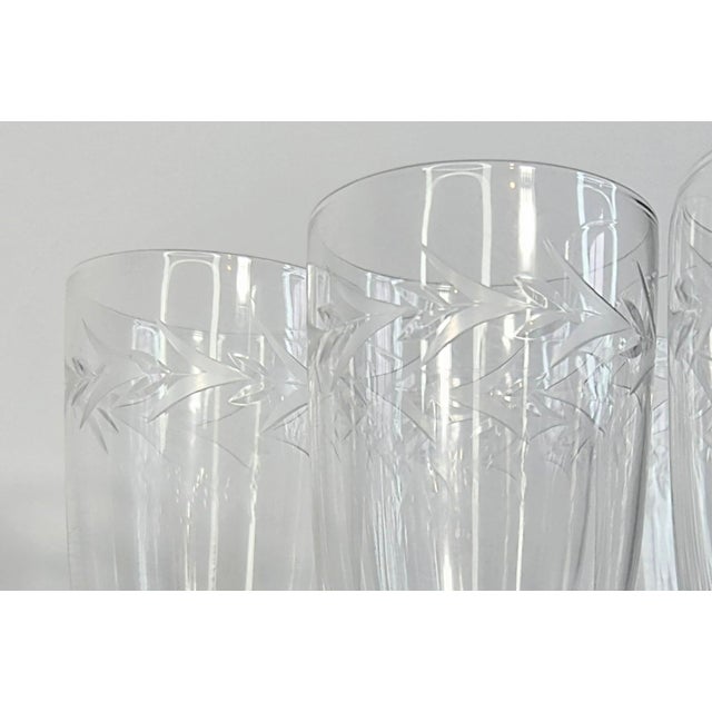 Vintage Handcut Laurel & Holly Juice Glasses- Set of Six For Sale - Image 6 of 11