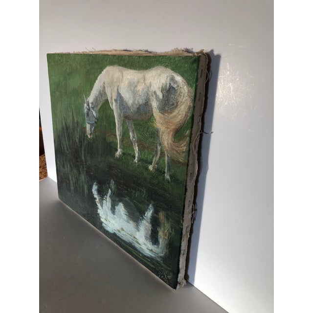 2000 - 2009 Vintage Hand Painted Oil on Canvas of a Horse in the Style of Katie Jo For Sale - Image 5 of 6