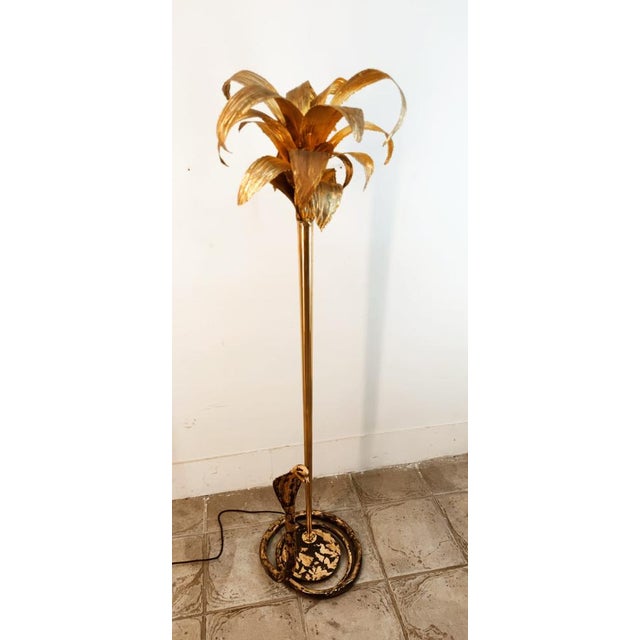 Brass Palm Floor Lamp with Cobra For Sale - Image 18 of 18