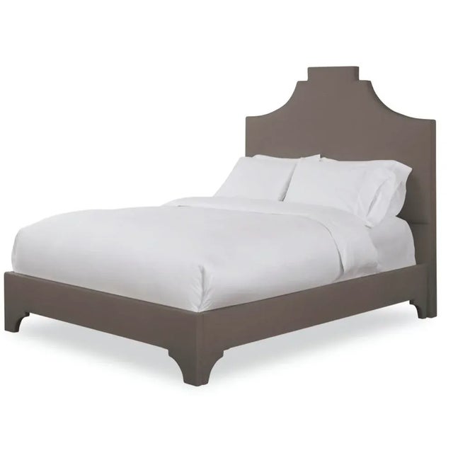 Modern Nadine King Bedframe, Mushroom Velvet For Sale - Image 3 of 4
