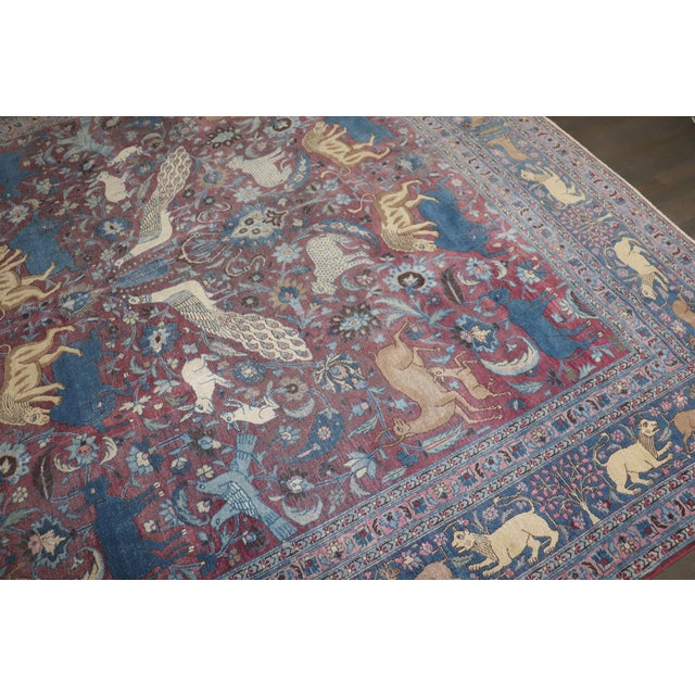 Animal Motif Persian Meshed early 20th Century Rug - 10'1" x 13'5" For Sale In New York - Image 6 of 14