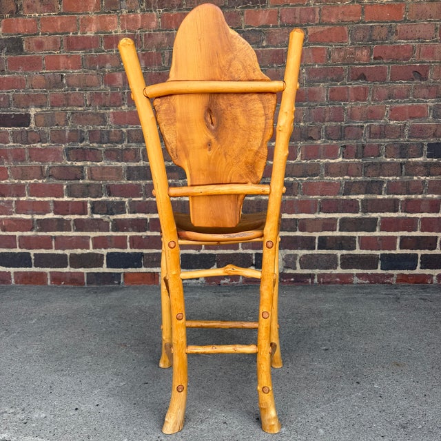Wood Set of 4 Adirondack Rustics Studio Handmade Live Edge Barstools Multi Wood For Sale - Image 7 of 12