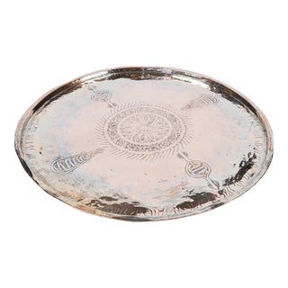 Vintage Handmade Copper Serving Tray, Morocco For Sale