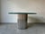 1980's Italian Postmodern Luigi Saccardo- Style Brushed Steel and Glass Top Round Dining Table/ Sold For Sale - Image 11 of 12