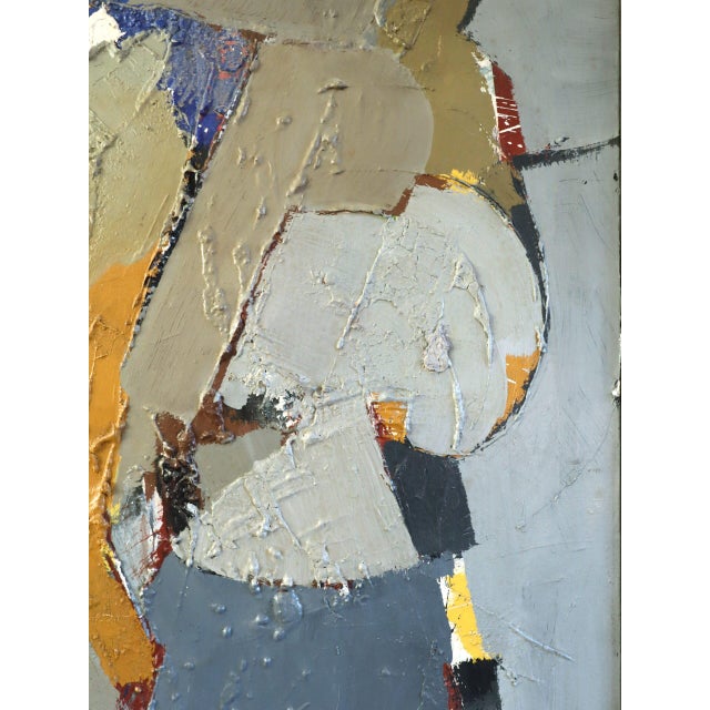 Mid-Century Modern 'Intersecting Rhythm' Vintage Original Abstract Oil Painting by Swedish Painter Hans Osswald (1919-1983), Framed For Sale - Image 10 of 11