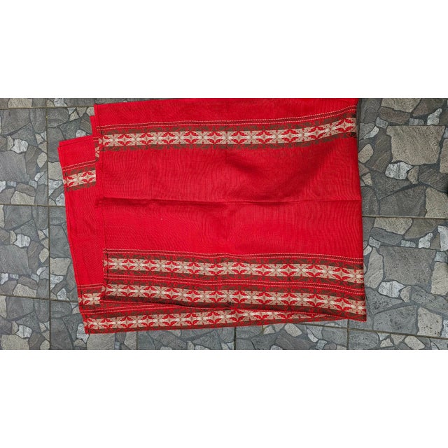Red Vintage Kilim Tablecloth, 1970s-1980s For Sale - Image 8 of 9