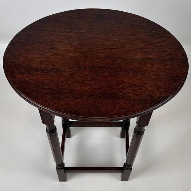 Small Antique Early 20th Century English Oak Side Table For Sale - Image 10 of 11