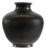 Charcoal Glazed Ceramic Vase with Rounded Belly and Flared Neck For Sale