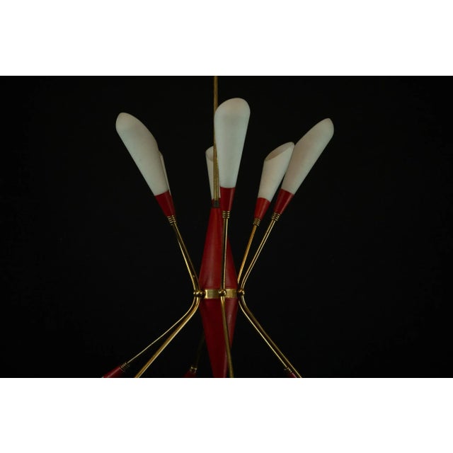 Mid-Century Modern Italian Pendant in the style of Stilnovo, 1950s For Sale - Image 15 of 18