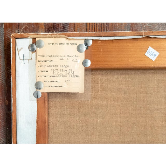 Mid-Century Modern Abstract Painting "Pretentious Doodle" by Adrian Siegel For Sale - Image 9 of 10