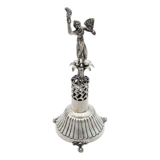 Silver Cleaning Lady Toothpick Holder For Sale
