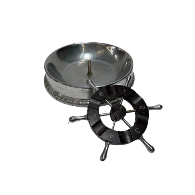 Chase Brass and Copper Company 1950s Ashtray 6 Handle - Wheel For Sale - Image 4 of 7