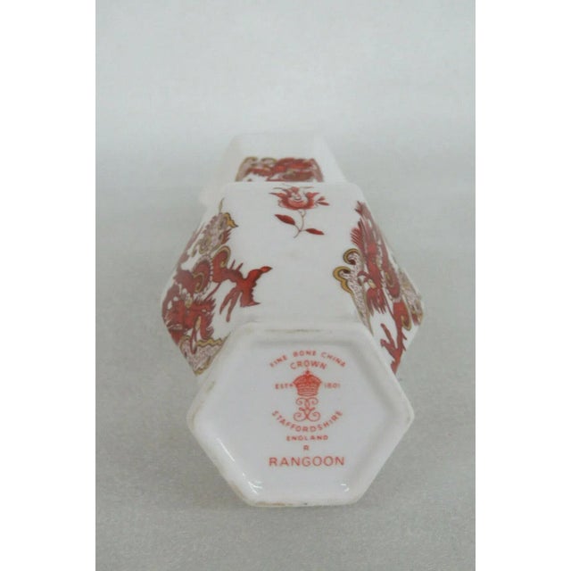 Ceramic Crown Staffordshire Rangoon Dragon Small English Bone China Vase For Sale - Image 7 of 11
