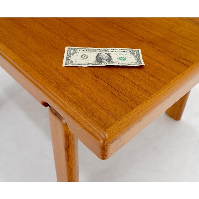 Danish Mid Century Modern Solid Teak Legs Compact Rectangle Coffee Table For Sale - Image 9 of 10