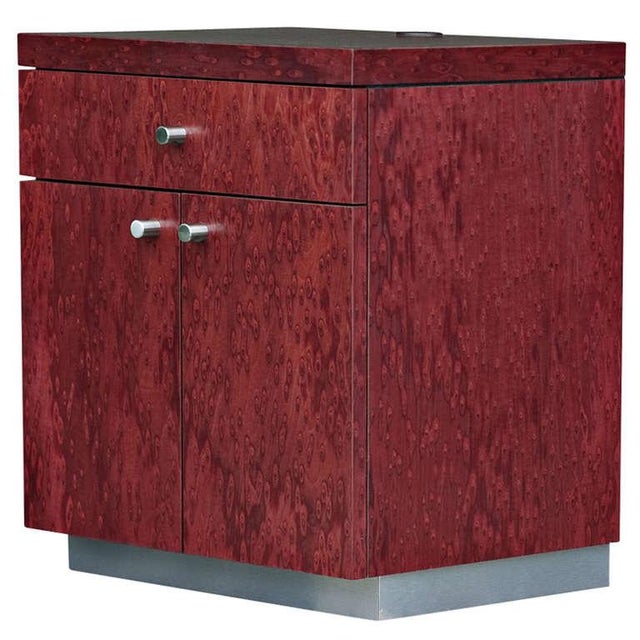 Wood Contemporary Two Door Nightstand For Sale - Image 7 of 7