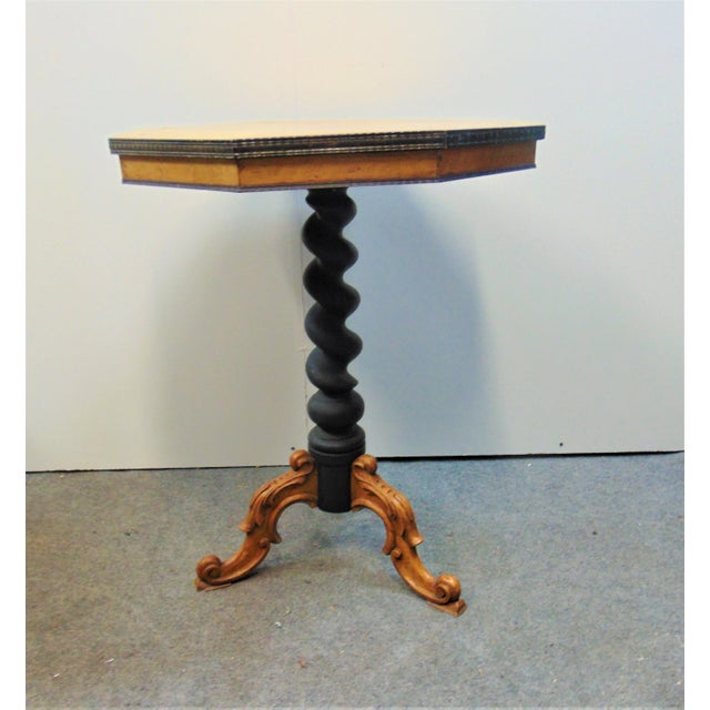 Biedermeier 19th C Beidermier Birdseye Maple Ebonized Table For Sale - Image 3 of 7
